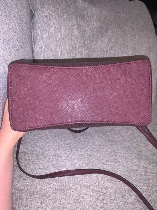 kate spade New York shimmy glitter crossbody satchel in deep nova burgundy purse - Picture 5 of 12